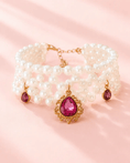 Load image into Gallery viewer, LuxPet Elegant Pearl Gem Pet Necklace With Pendant For Medium Dogs by Jane's Pet Boutique
