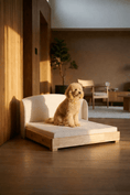 Load image into Gallery viewer, The Haven — Luxury Handcrafted Dog Bed | Solid Wood, Orthopedic, Waterproof lined
