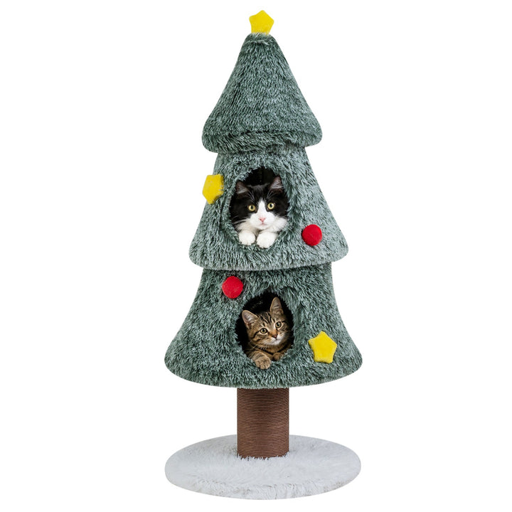 The Flocked Pine Cat Tree – 50 Inch