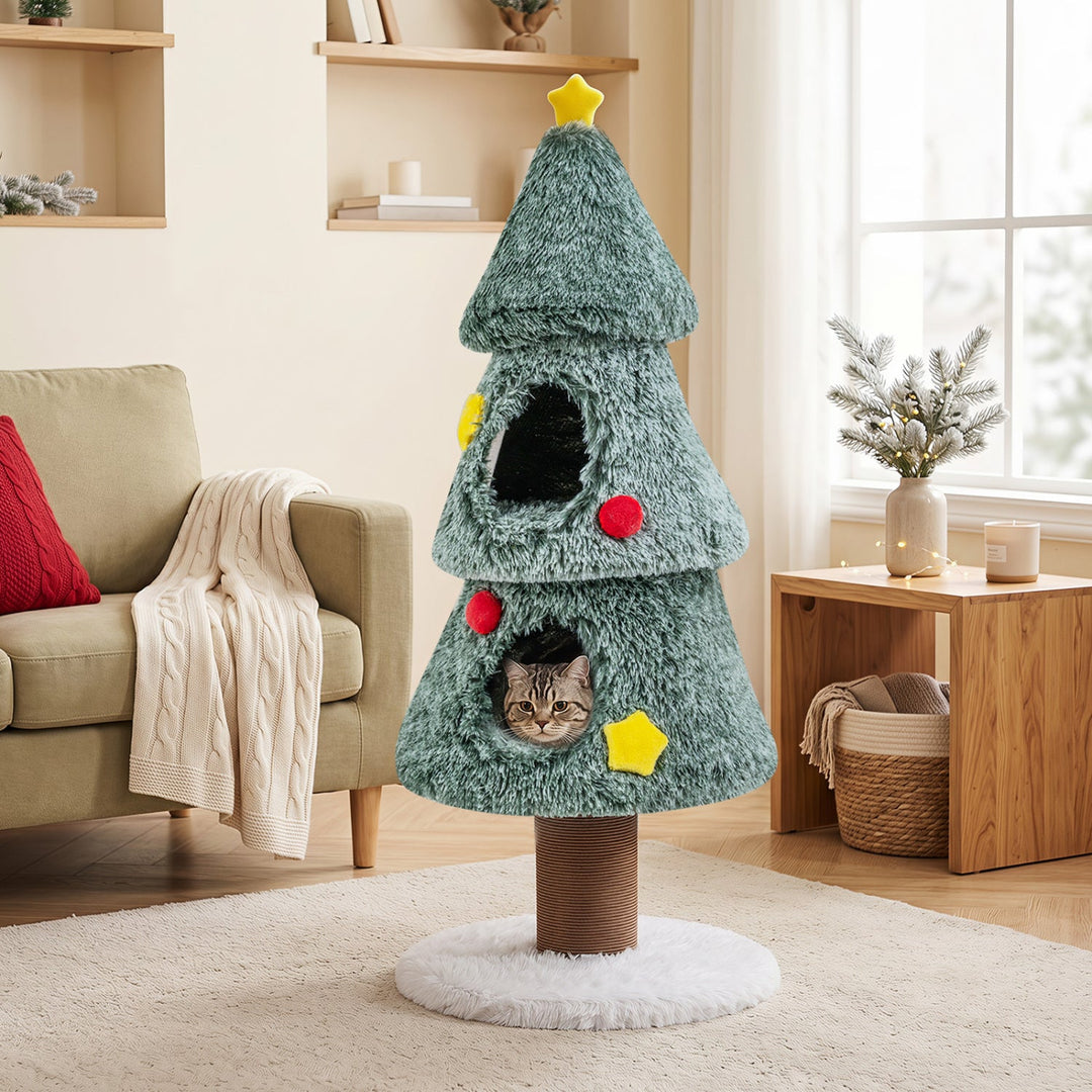 The Flocked Pine Cat Tree – 50 Inch