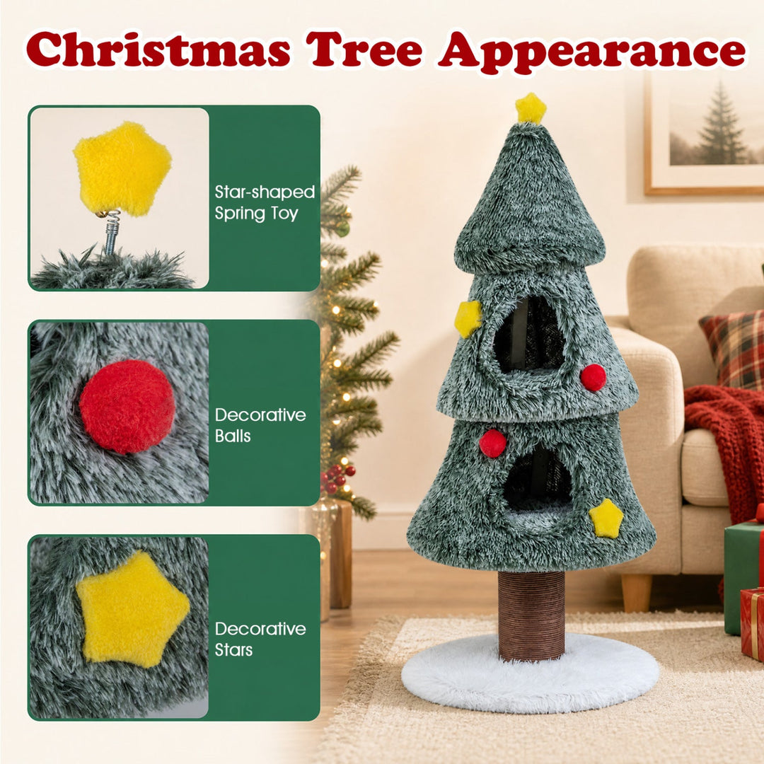 The Flocked Pine Cat Tree – 50 Inch