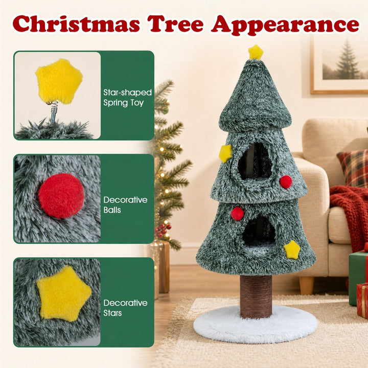 The Flocked Pine Cat Tree – 50 Inch