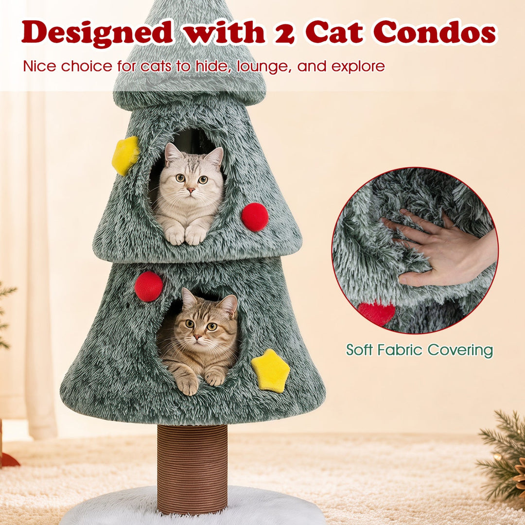 The Flocked Pine Cat Tree – 50 Inch