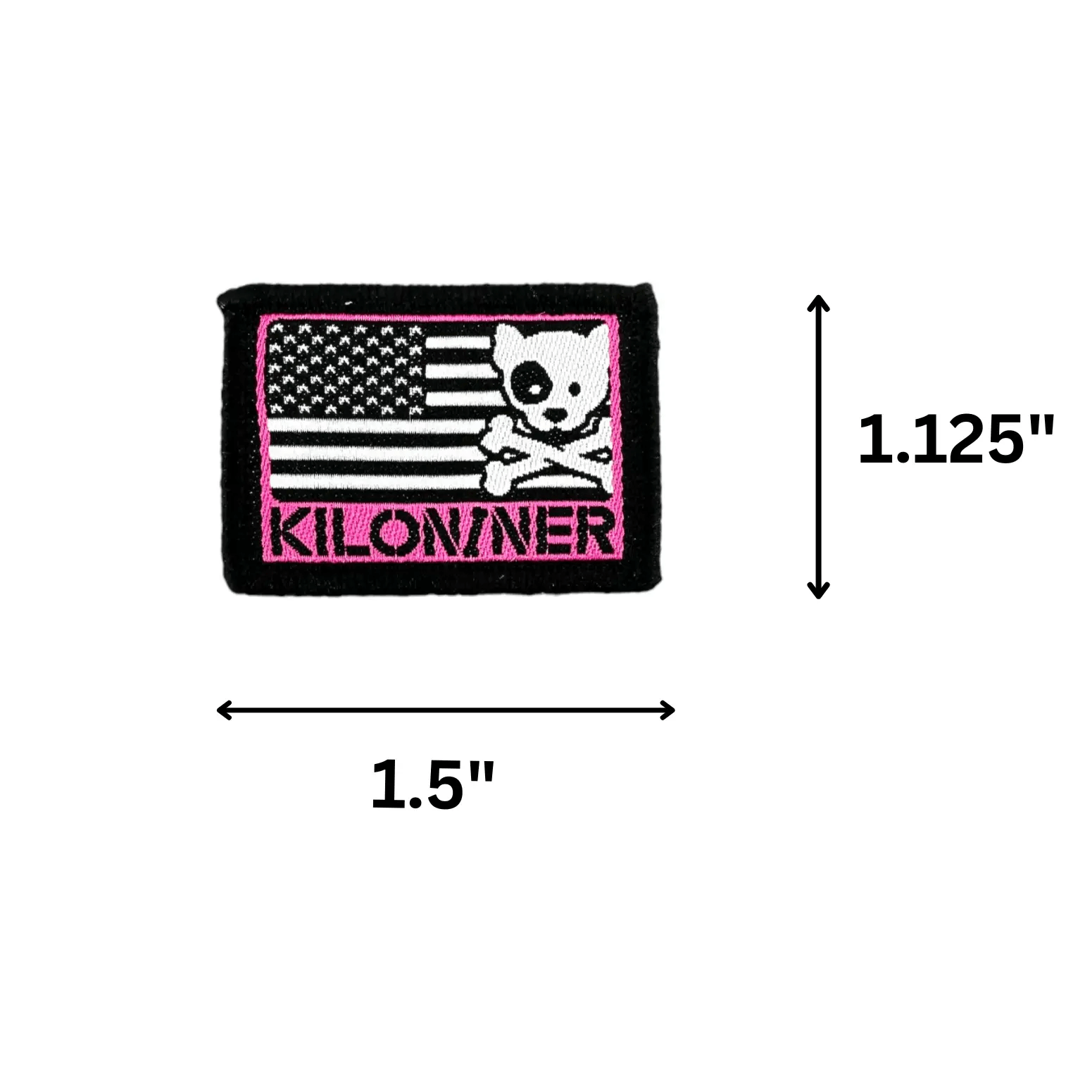 Mini Freedom Dog Crossbones Woven Morale Patch Hook Backing 3 Colors by kiloninerpets