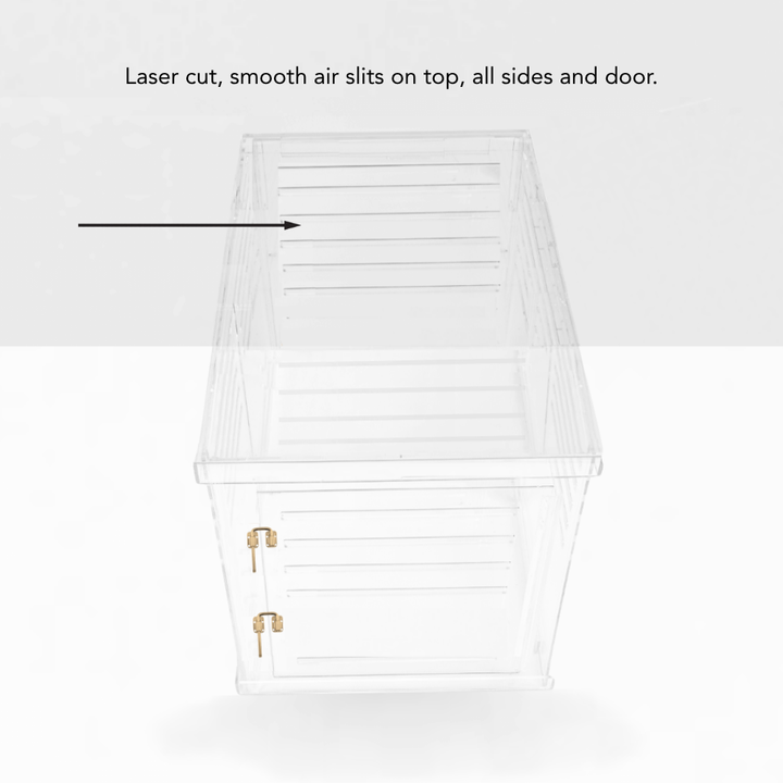 Hiddin Clear Acrylic Dog Crate – Large, Gold Latch