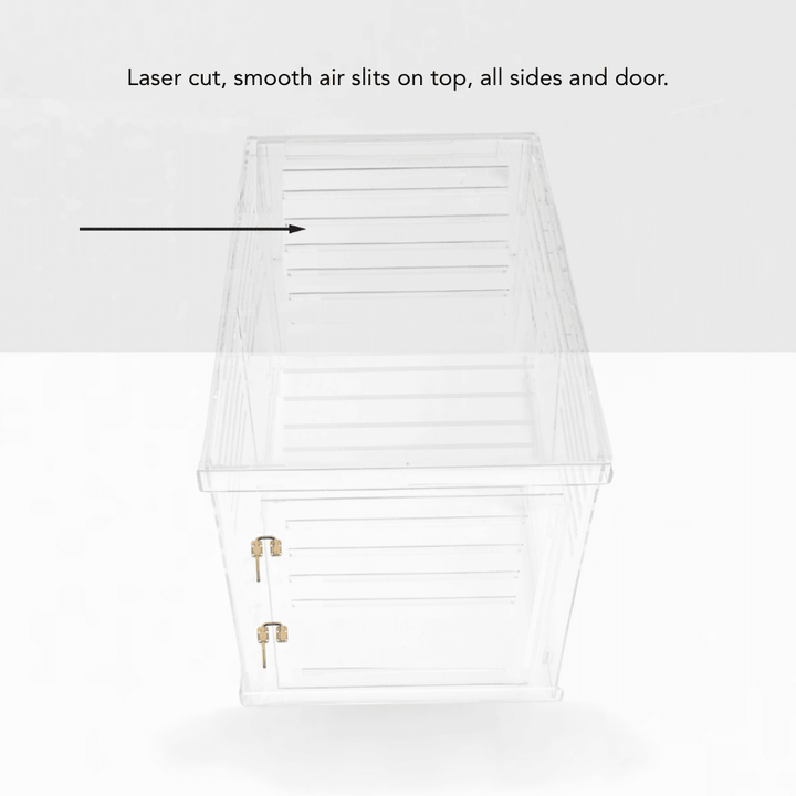 Hiddin Clear Acrylic Dog Crate – Small, Gold Latch