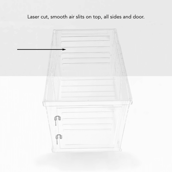 Hiddin Clear Acrylic Dog Crate – Medium, Silver Latch