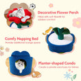 Gallery viewerに画像を読み込む, Cat Tree with Flower-Padded Perch for Indoor Cats by DirectDeals; blue and red plush sections shown
