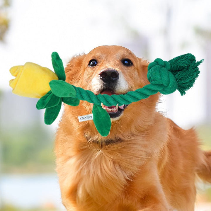 Rose Flower Rope Tug Dog Toy