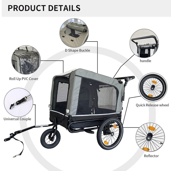 Foldable Dog Bike Trailer &amp; Stroller – photo 2