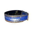 Load image into Gallery viewer, Snake collar bracelet by Allysa Payne Beverly Hills in blue, silver, and gold with gold hardware
