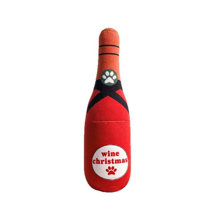 Wine Bottle Plush Squeaky Dog Toy – photo 5