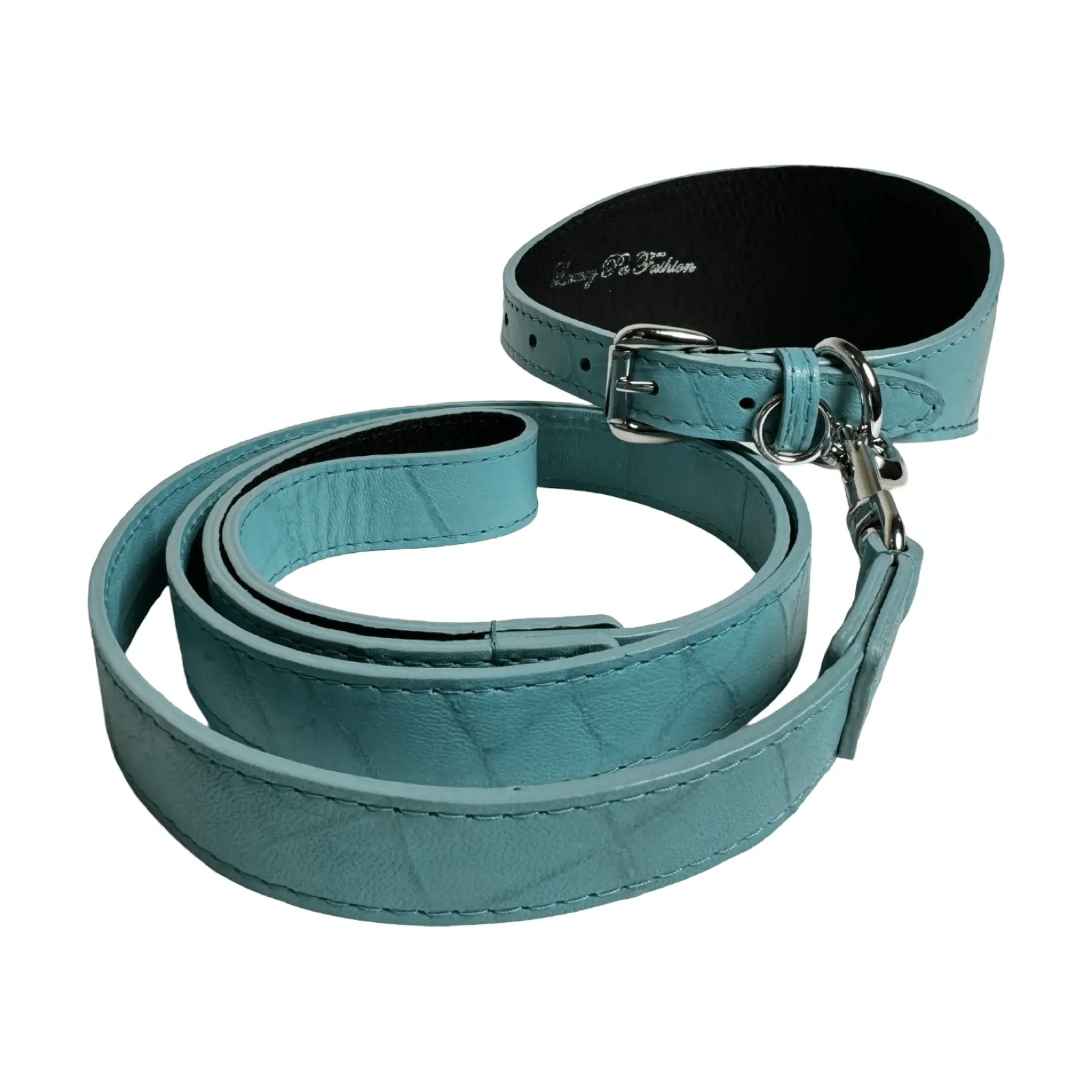 The Tiffany Collection Turquoise Leather Collar by Allysa Payne Beverly Hills