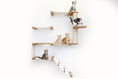 Carica l'immagine nel visualizzatore della galleria, The Deluxe Cat Fort - Modern Cat Condo, light wood cat furniture with a sisal-wrapped post and multiple levels.
