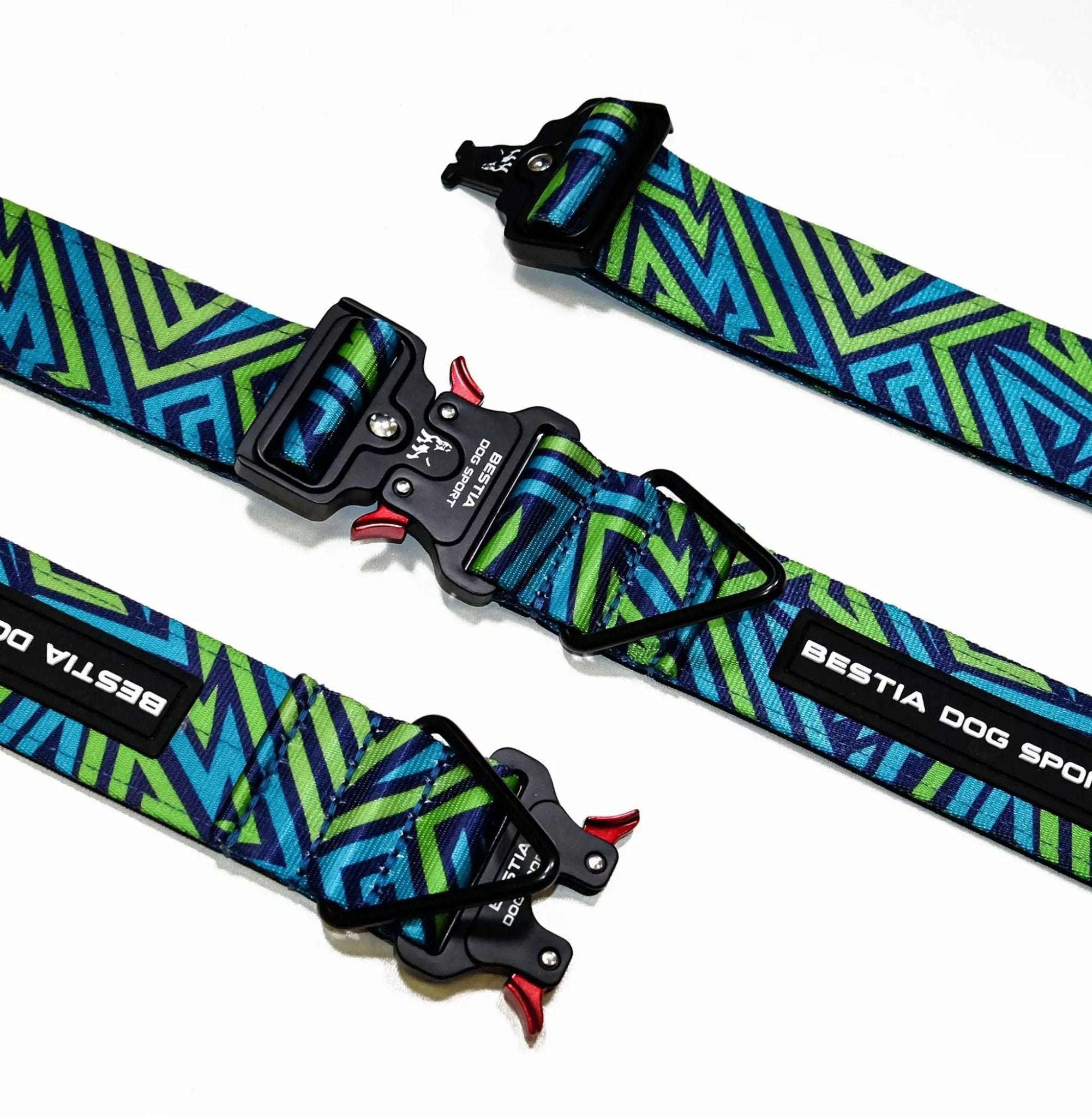 Bestia Dog Sport GripPro Print Collar Blue Green Heavy Duty Nylon by Bestia Dog Sport