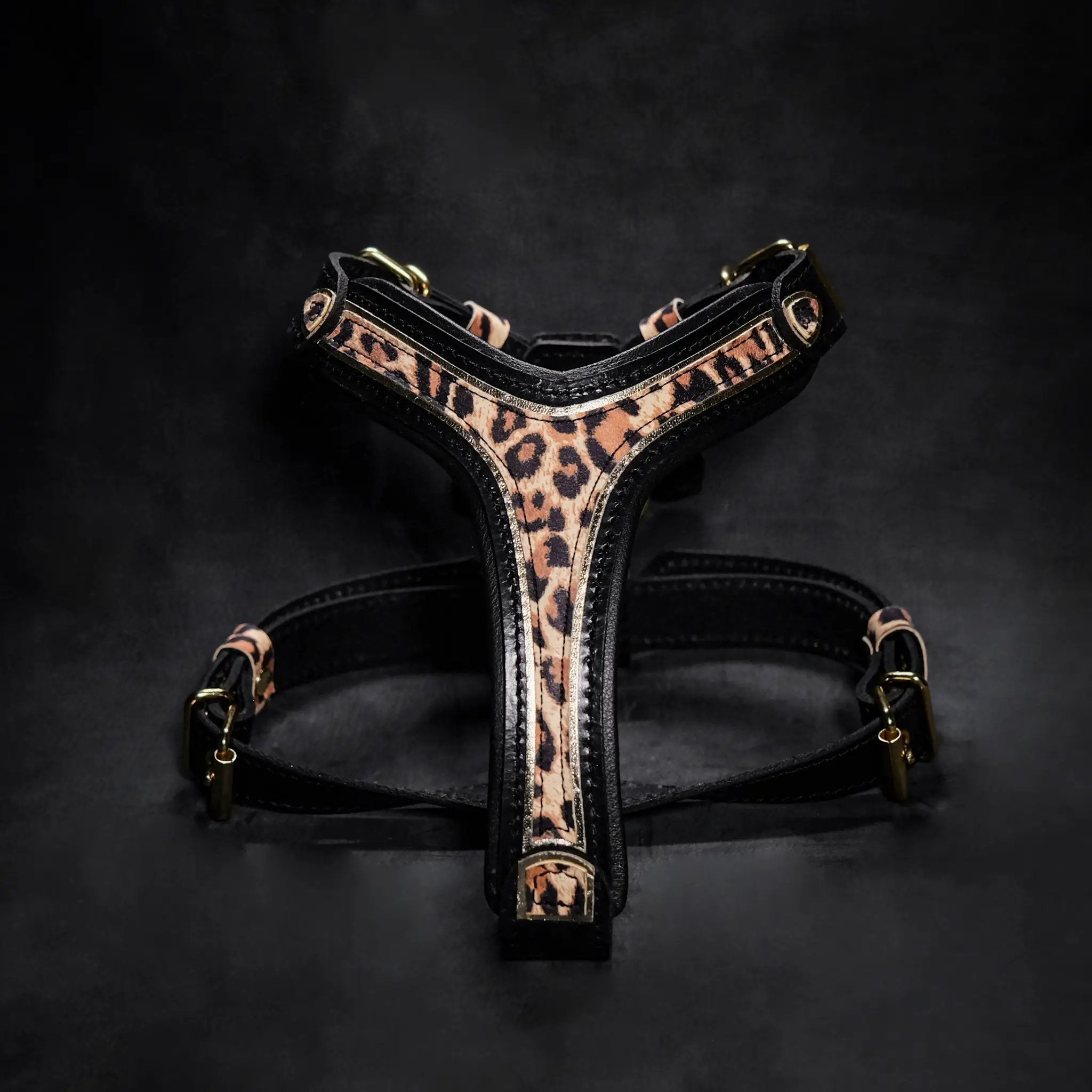 Bestia Dog Gear Genuine Leather Leopard Harness Small To Medium Size by Bestia Dog Gear