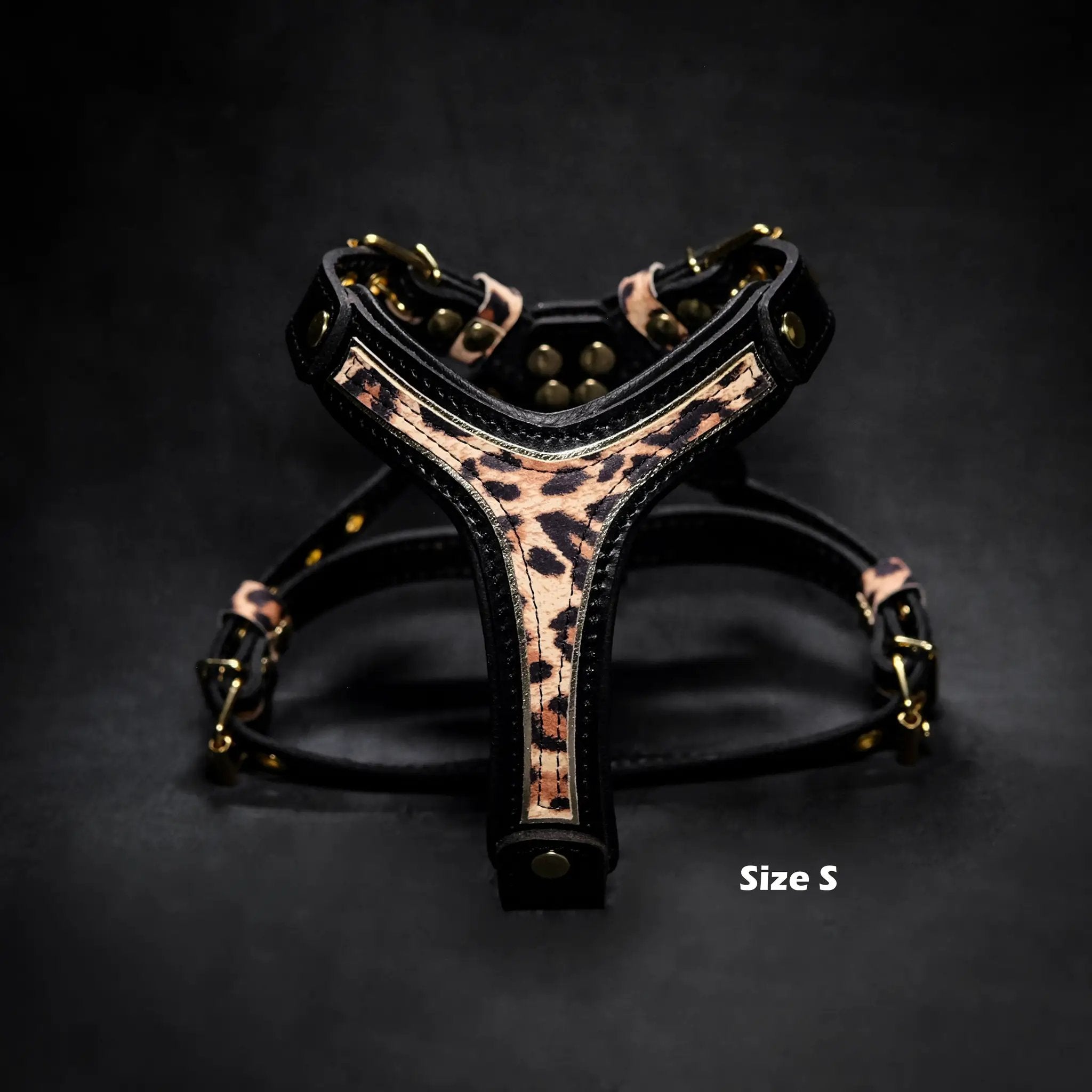 Bestia Dog Gear Genuine Leather Leopard Harness Small To Medium Size by Bestia Dog Gear