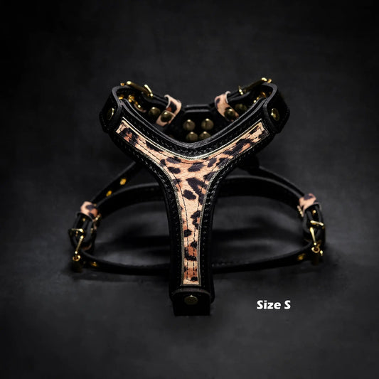 Bestia Dog Gear Genuine Leather Leopard Harness Small To Medium Size by Bestia Dog Gear