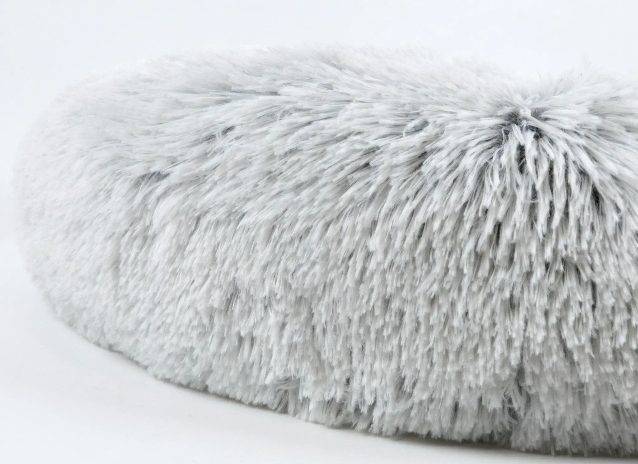 Mr. Peanut's 23in OrthoPlush Pet Bed, gray two-tone donut-style plush bed