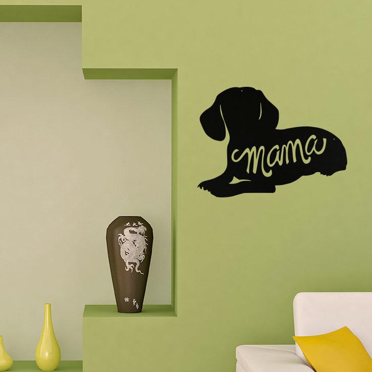 Dachshund Mama Silhouette Metal Wall Sign