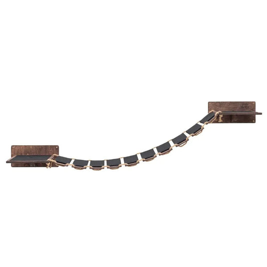 Cat Wood Bridge Wall Mounted Cat Shelf 48 Inch Dark Walnut by Enjoy The Wood