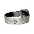 Load image into Gallery viewer, Collar by Allysa Payne Beverly Hills; silver snake-embossed strap with Swarovski crystal hardware
