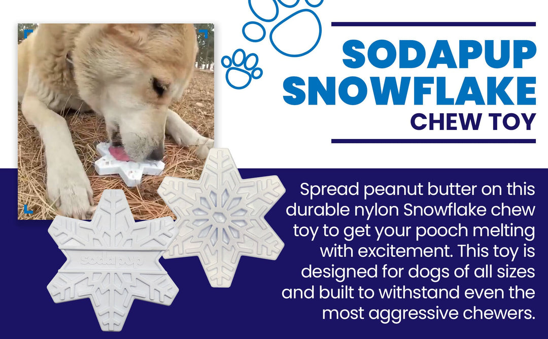 SodaPup Snowflake nylon dog chew toy in white, view 5