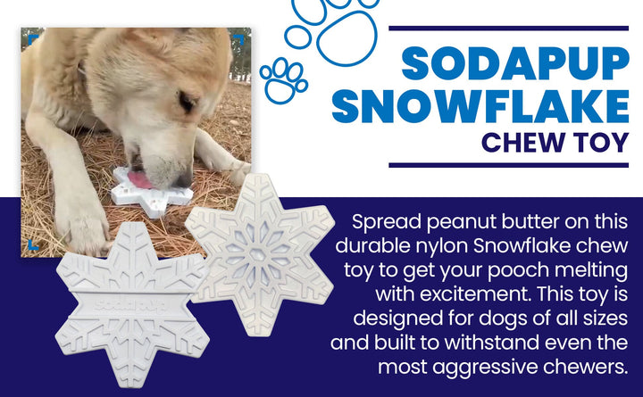 SodaPup Snowflake nylon dog chew toy in white, view 5