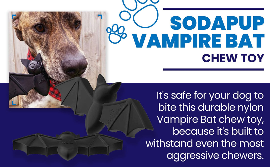 SodaPup Vampire Bat nylon dog chew toy in black, view 6