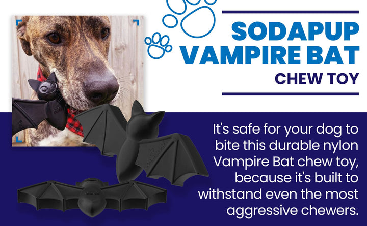 SodaPup Vampire Bat nylon dog chew toy in black, view 6