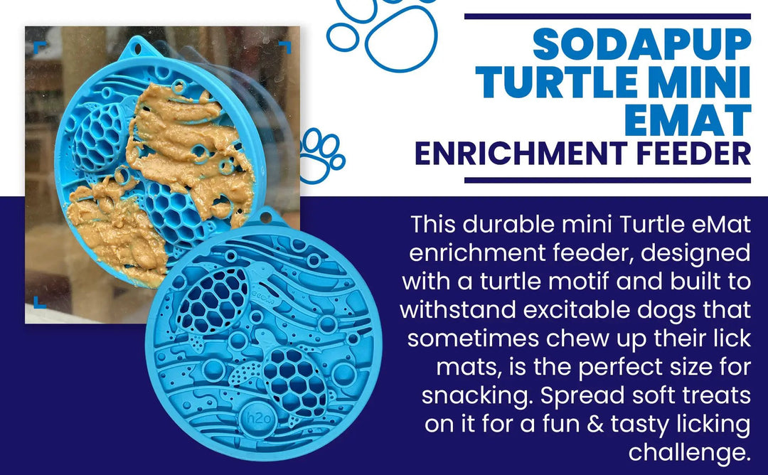 SodaPup Turtle eMat-Mini TPE lick mat in blue, view 12