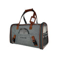 Carica l'immagine nel visualizzatore della galleria, Mr. Peanut's Gold Series V2.0 Pet Carrier, grey fabric with brown faux-leather trim, air-travel approved.
