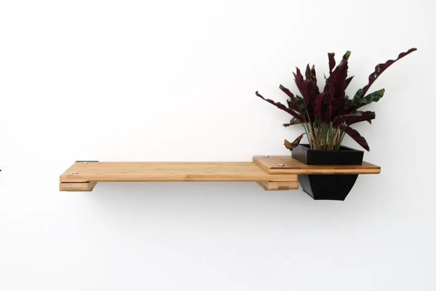 Cat Plant Stand for Wall natural wood cat shelves with attached planter