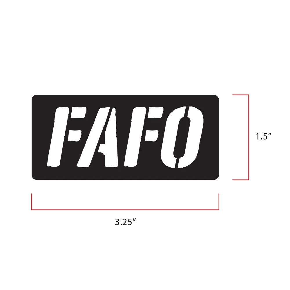 FAFO Tactical Morale Patch With Hook Fastener Backing 1.5x3.5in by kiloninerpets
