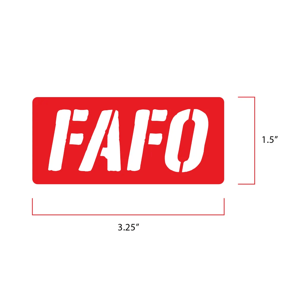 FAFO Tactical Morale Patch With Hook Fastener Backing 1.5x3.5in by kiloninerpets
