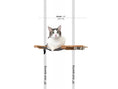 Charger l'image dans la visionneuse de la galerie, Cat Hammock by Catastrophic Creations, wall-mounted raised cat furniture with dual feeder bowls
