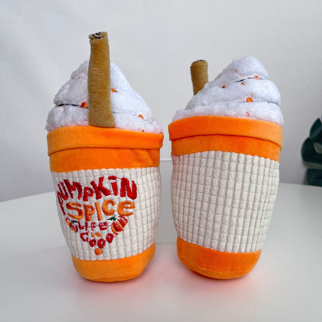 Pumpkin Spice Latte Plush Squeaky Dog Toy – photo 4