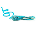 Load image into Gallery viewer, Ink Floyd wool octopus cat toy, turquoise blue with googly eyes and long tentacles, Cat in the Box LLC
