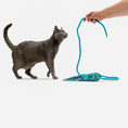 Load image into Gallery viewer, Ink Floyd wool octopus cat toy with blue string for cats
