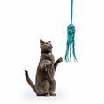 Load image into Gallery viewer, Ink Floyd wool octopus cat toy by Cat in the Box LLC, blue hanging plush for cats

