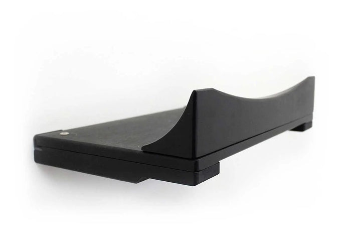 Cat Nest Bed by Catastrophic Creations; black cat shelf/bed with curved back support.