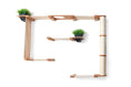 Bild in Galerie-Betrachter laden, The Gardens cat condo; wooden cat tree with green plants and a sisal-wrapped post.
