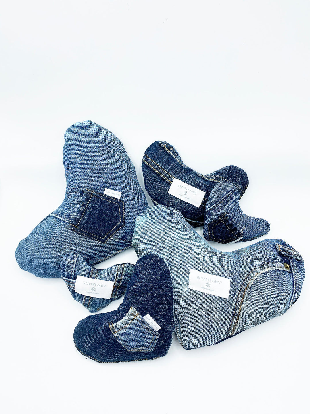 Bespoke Paws Upcycled Denim Heart Squeaker Dog Toy