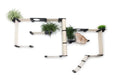 Bild in Galerie-Betrachter laden, The Gardens Modern Cat Tree by Catastrophic Creations; a cat condo with plants, beige wood and black hardware.
