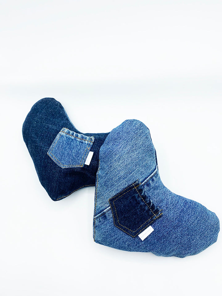 Bespoke Paws Upcycled Denim Heart Squeaker Dog Toy