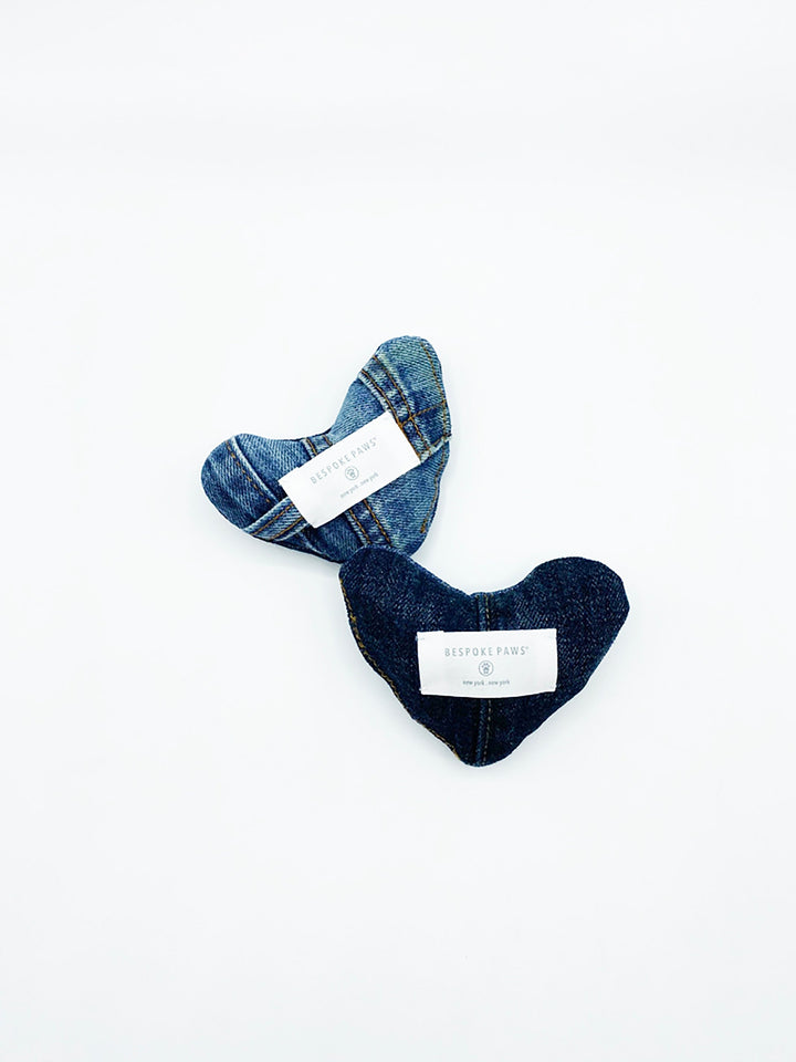 Bespoke Paws Upcycled Denim Heart Squeaker Dog Toy