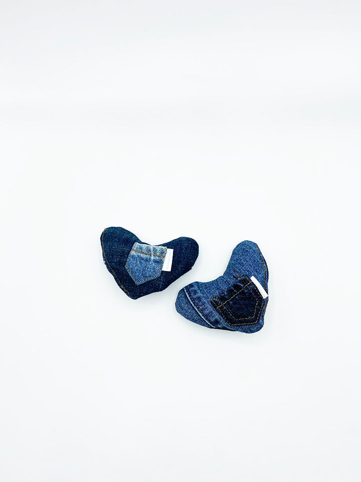 Bespoke Paws Upcycled Denim Heart Squeaker Dog Toy