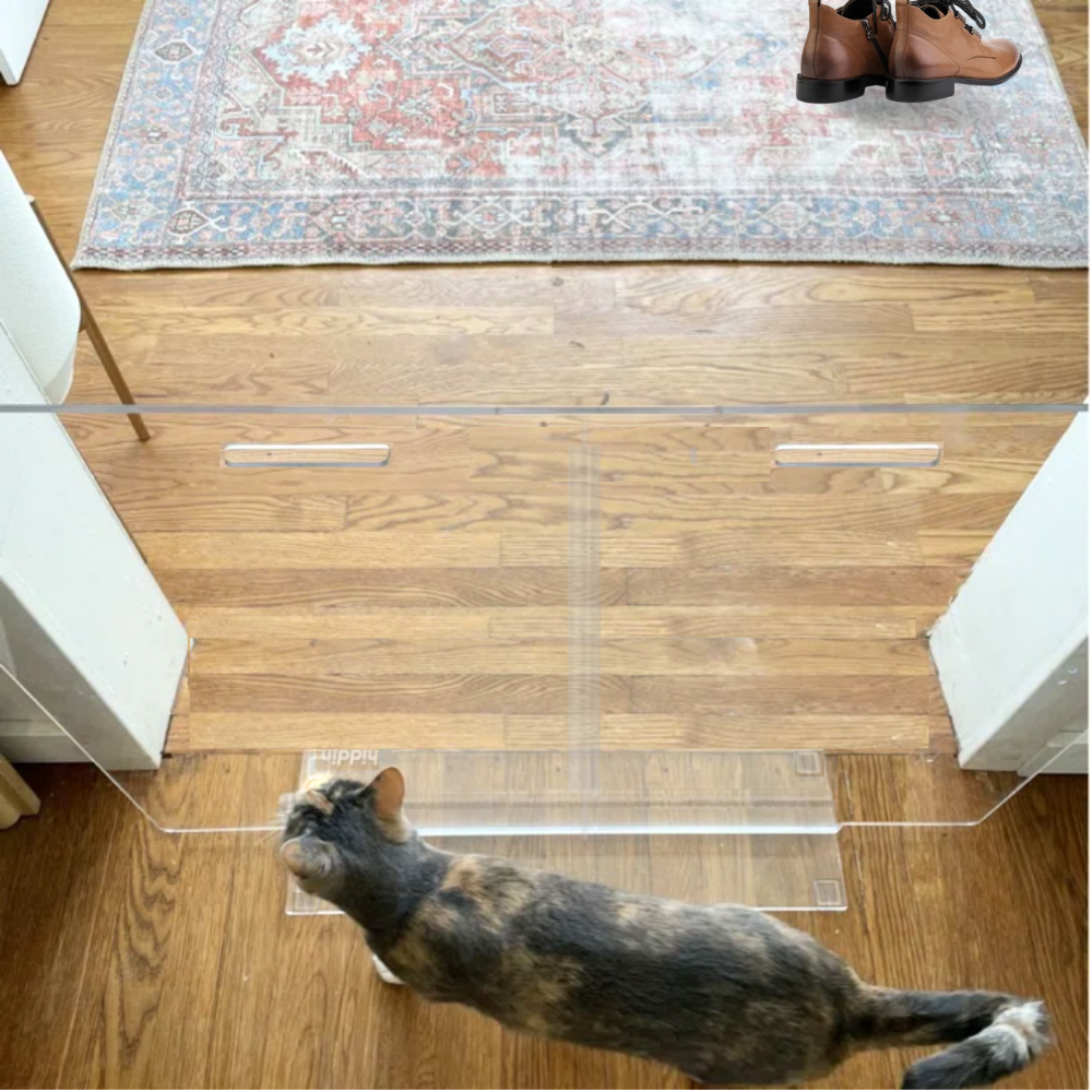 Hiddin Clear Acrylic Panel Pet Gate – Freestanding, 24 in High