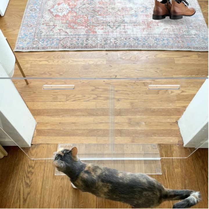 Hiddin Clear Acrylic Panel Pet Gate – Freestanding, 24 in High