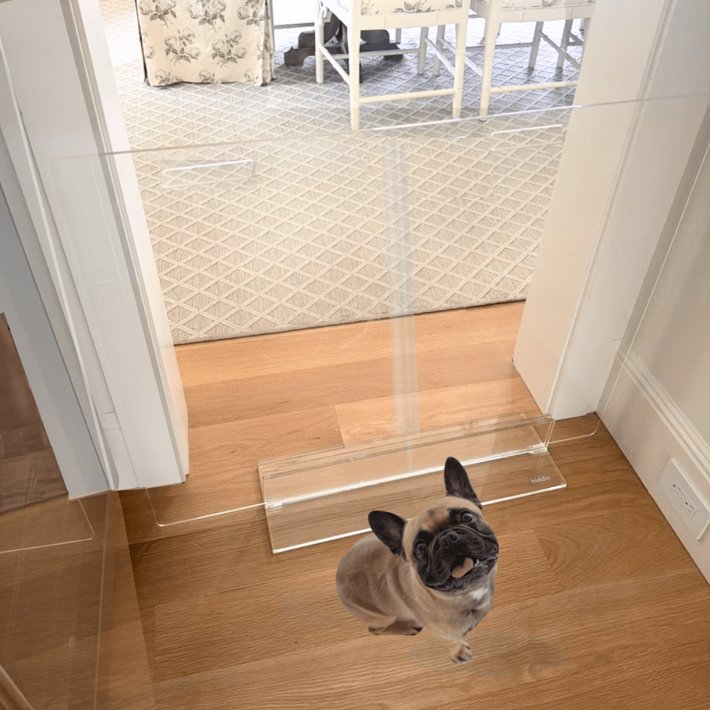 Hiddin Clear Acrylic Panel Pet Gate – Freestanding, 30 in High